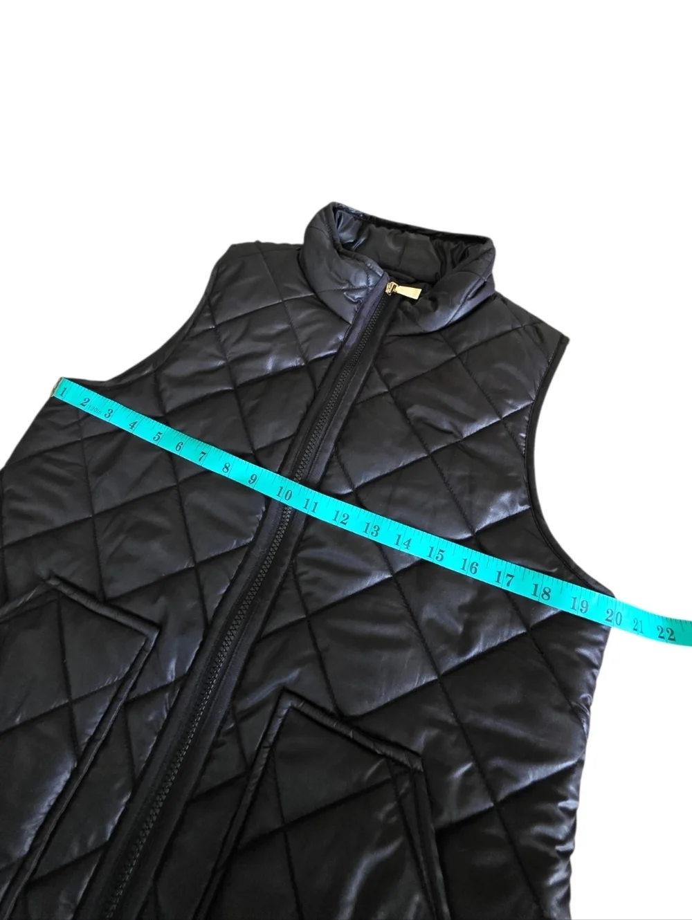 Kate Spade Full Zip Quilted Black VEST KSVK23768L-MA ‎ Size Medium